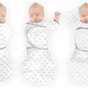 SwaddleDesigns 6-Way Omni Swaddle Sack Arms Up Swaddle for Newborn, More Options to Calm Startle Reflex, Improves Sleep (3M (12-18 Pound), Tiny Hedgehogs)