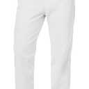JMIERR Mens 100% Cotton Pants Casual Elastic Waist Drawstring Lightweight Summer Beach Trousers with Pockets (White, L)
