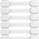 Child Safety Strap Locks (10 Pack) Baby Locks for Cabinets and Drawers, Toilet, Fridge & More. 3M Adhesive Pads. Easy Installation, No Drilling Required, White