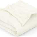 Utopia Bedding Fleece Blanket California King Size Ivory 300GSM Luxury Fuzzy Soft Anti-Static Microfiber Bed Blanket (102x96 Inch)