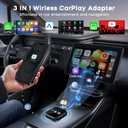 2026 Upgrade 3 in 1 Screen Mirror iOS Phone, Wired to Wireless CarPlay Adapter, 5.0GHz Bluetooth 5.4 Dongle for OEM Wired CarPlayNot for Netflix/Hulu