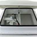 14" RV trailer Roof vent complete 12 volt FAN w/white lid and interior garnish