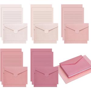 100 Pcs Stationery Lined Stationery Paper and Envelopes Set Includes 50 Letter Writing Paper and 50 Envelope for Office, 5.5 x 8.25 Inch(Dusty Rose)