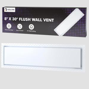 Air Vent Cover, 8x30 Flush Wall Vents Metal Ceiling Vent Covers Paintable HVAC Vent Cover for Drywall Vent Decorative Air Vent Modern Register Grille for Walls Ceiling, Matte White