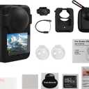 Camera Protective Kit Compatible with DJI Osmo 360 -Includes Lens Protector,Tempered Glass Screen Protector, Silicone Case with Lens Cover, Camera Bag with Metal Buckle