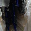 Medline Ultra Lightweight Transport Wheelchair for Adults, Foldable, 19-Inch Seat Width, Blue Frame, Black Upholstery