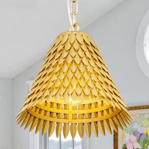 TOCHIC Modern Chandelier Rustic Dining Room Ceiling Pendant Light Fixture with Gold Leaves, Vintage Farmhouse Chandelier for Bedroom, Living Room, Kitchen Island, Foyer, Entryway, 11.8" D