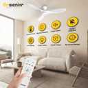Ensenior 52 Inch Flush Mount Ceiling Fan with Light and Remote, Black Low Profile Ceiling Fans with Lights for Bedroom Living Room, 3 ABS Blades, Modern Quiet Reversible DC Motor, 3CCT, 6 Speeds