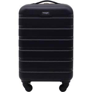 Wrangler Hardside Spinner Carry-On Luggage, Black, 20-Inch (22-Inch)