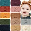 CLLOT Super Stretchy Soft Knot Headbands with Hair Bows Head Wrap Hair Accessories For Newborn Baby Girls Infant Toddlers Kids