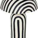 Tov Furniture Maiori Black Striped Papier Mache Table Lamp