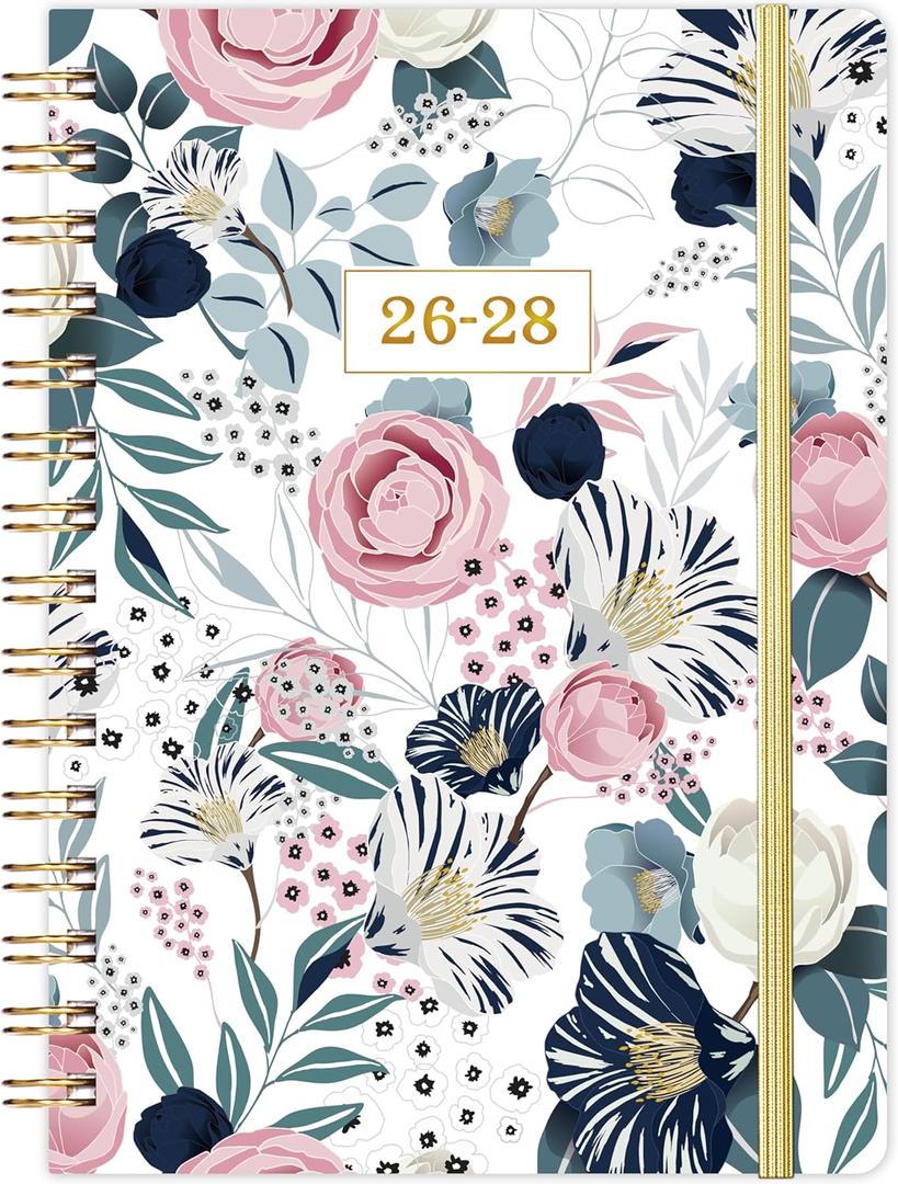 2026-2028 Monthly Planner - 3 Year Monthly Planner 2026-2028, JAN 2026 - DEC 2028, 8.4" x 6.3", Calendar Planner With Hardcover, 36-MonthTabs, Notes Pages, Inner Pocket, 36-Month Calendar - Flowers (White)