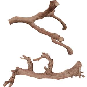 BNOSDM 2PCS Reptile Wood Branches Decor,Lizard Habitat Natural Wood Decoration,Snake Climbing Branch Accessories,Terrarium Tree Trunk Ornament for Bearded Dragon Gecko Frog Chameleon Spider