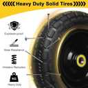 10 Inch Solid Rubber Tires, 4.10/3.50-4 Tire and Flat Free with 5/8" Bearings, 2.17" Offset Hub for GOR Garden Carts, Garden Wagon Carts, Trolleys, Hand Trucks and Utility Cart(4 Pack)