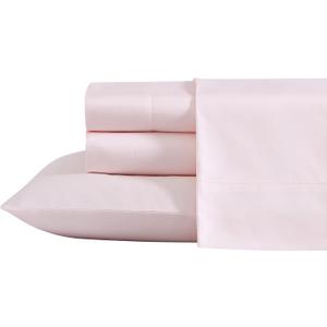 Laura Ashley - King Sheet Set, Soft & Smooth Sateen Cotton Bedding with a Lightweight Feel, 800 Thread Count, Bed Sheets with Matching Pillowcases (Solid Pink)