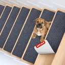 MBIGM 8" X 30" (15 in Pack) Non-Slip Carpet Stair Treads Non-Skid Safety Rug Slip Resistant Indoor Runner for Kids Elders & Pets with Reusable Adhesive - Gray - Carpet Pads for Stairs