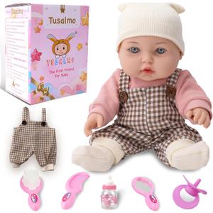Baby Doll for 3 Year Old Girls & Boys, 12" Soft Body Toddler Doll with Clothes Accessories, Birthday Gift Box Toys