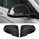Real Carbon Fiber Mirror Trim Covers Compatible with BMW1 series F20 2 series F22 F23 3 series F30 F31 F34 4 series F32 F33 F36 X1 E84 M2 F87 2-pc Set Side Mirror Trim Accessories Glossy Black