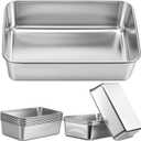 10 Pack Stainless Steel Loaf Pan Set 9 x 5 Inch Bread Baking Pans Banana Loaf Tins For Baking Cake Meatloaf Brownies Sourdough Lasagnas Dishwasher Safe