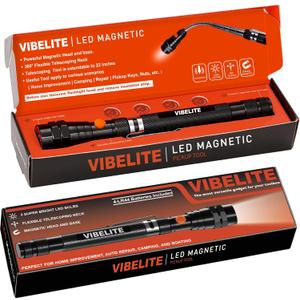 Gifts for Dad, Magnetic Pickup Tool with LED, Telescoping Magnet Flashlight, Cool Gadgets Stocking Stuffers for Teen Boys, Christmas Gifts for Men, Husband, Handyman, Boyfriend, Him, Dad, Black