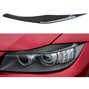1PCS Headlights Eyebrows Car Eyelids Stickers Carbon Fiber Trim Cover fits for BMW Accessories - ONLY for E90 2009-2012