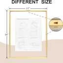 FrameWorks 11x14 Deluxe Brass Gold Aluminum Contemporary Style Floating Picture Frame with Tempered Glass