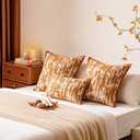 a moment Throw Pillow Covers 20x12 Inch Set of 2, Soft Textured Decorative Tie-Dye Style Cushion Covers, Modern Boho Farmhouse Home Decor Pillow Cases for Couch, Bed, Living Room,Burnt Orange