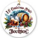 Bourbon Ornament 2025, Bourbon Gifts for Christmas Tree Decorations, Ceramic Ornaments for Hanging Christmas Decorations, Funny Gifts for Women Men, Funny Xmas Ornaments