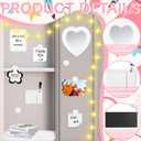 2 x 14 Pcs Locker Accessories Kit Back to School Essentials White Heart Mirror for School Locker, Whiteboard, Mini Locker Rug, and Organizing Supplies Backing for Girls in Middle School