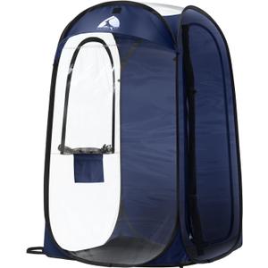 Sports Pod, Kilindeer Pop Up Weather Tent for 1 Person  Portable All-Weather Shelter with Clear TPU Panels, Instant Setup for Outdoor Events, Camping, Hiking, Wind & Rain Protection (Blue)
