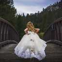 Princess Champagne Long Girls Pageant Dresses Kids Prom Puffy Tulle Ball Gown US 4