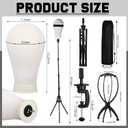ProSuites 22 Inch Canvas Mannequin Head with 61" Adjustable Wig Stand Tripod, Wig Set of 40 PCS with Wig Holder, Caps, Elastic Bands, T/C Pins Tool Kit for Wigs Styling Making Display