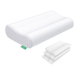 UTTU Cervical Pillow for Neck Strain Relief, Memory Foam Neck Pillow for Sleeping, Adjustable Orthopedic Sandwich Pillow, Contour Cooling for Side Back Stomach Sleeper, Medium(23.6"×14"×5.2"/4.5")