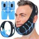 REVIX Wisdom Teeth Ice Pack Head Wrap with 3D Sewing Jaw Ice Pack for Face Oral Surgery Pain Relief for TMJ, Tooth Extraction & Teeth Removed, Extra Snug Fit with 4 Hot Cold Gel Packs Reusable, Black, Large