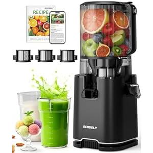 ECOSELF Cold Press Juicer with 3 Filters (For Juice/ Sorbet/ Nut Milk), Juicer Machines With 6.0" Wide Mouth Hopper, Self Feeding & Hands-Free Design, Upgraded Motor, Juicer for Family Gathering Party
