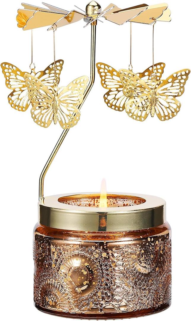 Butterfly Candle Mothers Day Gifts for Mom Wife Daughter Sister, Birthday Gifts for Women, Unique Gift for Friends Women, Rotatable Scented Candles Gift for Mothers Day Anniversary Christmas