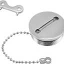 Bitray Boat Fuel Tank Cap, Marine Fuel Cover with Chain and Key, Stainless Stell Deck Fill Replacement Cap - 1.5"/38mm