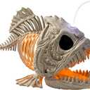 JOYIN Halloween Skeleton Lantern Fish with LED Eye Plastic Bones for Halloween Decoration Party Photo Prop, Graveyard Decor, Indoor Outdoor Spooky Scene(10.2 *5.5 *3)