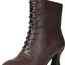 Erocalli Victorian Boots Witch Costume Renaissance Shoes Women Pirate Vintage Boot Witchy Clothes for Women (8, Chocolate)
