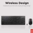 Lenovo 510 Wireless Keyboard & Mouse Combo, 2.4 GHz Nano USB Receiver, Full Size, Island Key Design, Left or Right Hand, 1200 DPI Optical Mouse, GX30N81775, Black