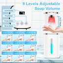 OHIFAST Automatic Foaming Soap Dispenser Touchless, USB Rechargeable Smart Hand Soap Dispenser, 9-Level Adjustable, Physical Button Operation, 13.5oz/400mL Wall Mounted for Bathroom Kitchen Dish Soap