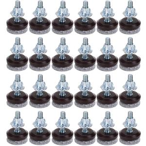 OwnMy 24PCS High Density Felt Glide Pads with 1/4"-20 Screw Thread and 1" Bolt Length, 5/16" Drill Hole T-Nut Adjustable Furniture Levelers Chair Table Leg Levelers Floor Protector Pads, Dark-Brown OwnMy 24PCS High Density Felt Glide Pads with 1/4"-20 Screw Thread and 1" Bolt Length, 5/16" Drill Hole T-Nut Adjustable Furniture Levelers Chair Table Leg Levelers Floor Protector Pads, Dark-Brown