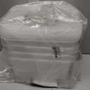 Citylife 4 Packs 6 QT Storage Bins with Lids Clear Plastic Bins with Grey Handle Stackable Storage Containers for Organizing