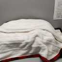 Electric Heated Sherpa Buffalo Plaid Christmas Throw Blanket with 8 Heating Levels & 8 Hours Auto Off, Fast Heating Warm Plush Washable Blanket with Over-Heat Protection, ETL Certification, Red (Throw-50" x 60")