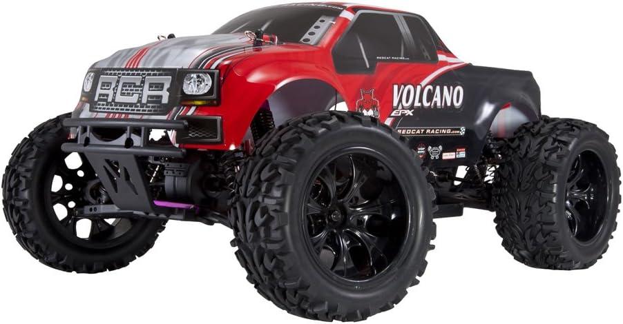 Redcat Racing Volcano EPX 1/10 Scale Electric RC Monster Truck 4WD RC Truck with 2.4GHz Radio, Waterproof Electronics, 19T Brushed 550 Motor, Battery & Charger, Red