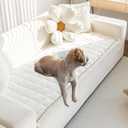 Non Slip Fuzzy Pet Couch Covers for Sofa, Washable Couch Cushion Covers for Large Dogs (27in*59in, White)