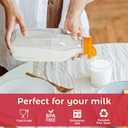 32 oz Reusable Glass Milk Bottles with Silicone Dispenser Cap, 2 Pack Glass Jars with Airtight Screw Lid, Leak Proof Juice Bottles with Scale Mark Breastmilk Storage Container for Fridge, 9.1 x 2.3 x 2.3