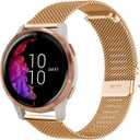 Abanen 20mm Stainless Steel Mesh Watch Band for Garmin Venu 2 Plus/Venu Sq 2 / Vivoactive 6/5, Quick Release Metal Wristband Strap for Approach S50 / S40