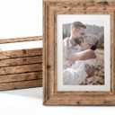 TWING 5x7 Picture Frames Set of 6, Rustic Picture Frame 4x6 with Mat or 5X7 Without Mat, Tabletop Display Wall Mounting Collage Photo Frames Brown Walnut Wood Pattern