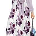 PinkPatty Women's Long Sleeve Maxi Dress Plus Size Trendy Wedding Guest Wrap Dress with Pockets&Belt (Purple, XXXL)